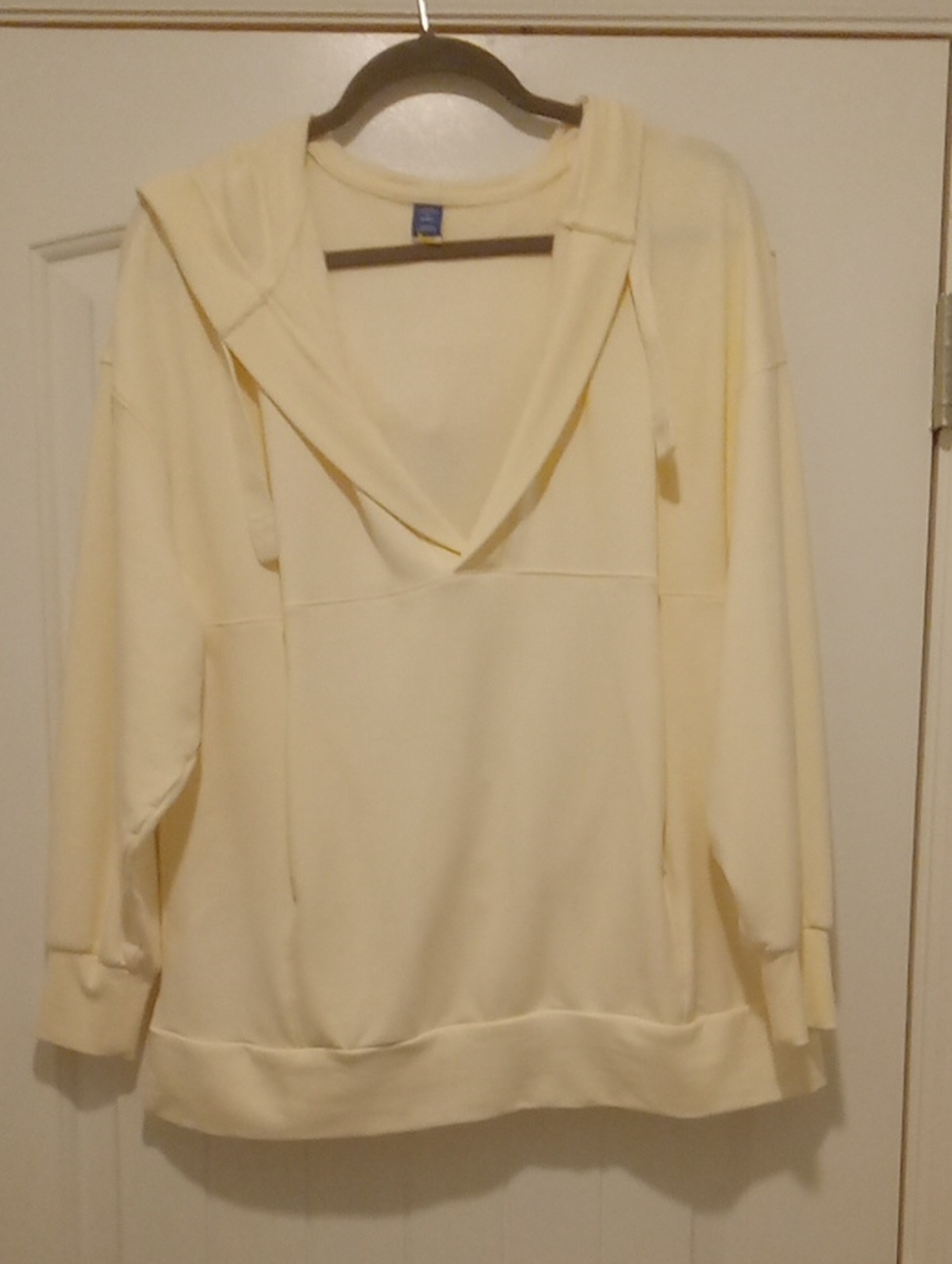 Cream Hooded Pullover Oversized Sweatshirt